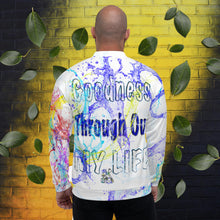 Load image into Gallery viewer, I See Evidence of God’s Goodness White - Unisex Bomber Jacket