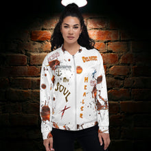 Load image into Gallery viewer, Jesus Anchor - White Unisex Bomber Jacket
