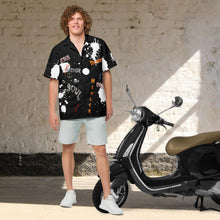 Load image into Gallery viewer, Jesus Savior, Lord, King (Black) - Unisex Button Up Short-Sleeve Shirt (Sizes Run Small)