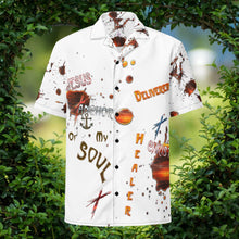 Load image into Gallery viewer, Jesus My Savior, Lord, Master (White) - Unisex Button Up Short-Sleeve Shirt (Sizes Run Small)