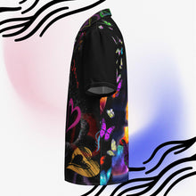 Load image into Gallery viewer, I Love Jesus Hearts & Butterflies (Black) - Unisex button shirt (Sizes Run Small)