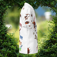 Load image into Gallery viewer, Jesus My Savior, Lord, Master (White) - Unisex Button Up Short-Sleeve Shirt (Sizes Run Small)