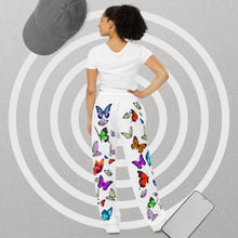 Load image into Gallery viewer, Butterflies - All-over print unisex wide-leg pants