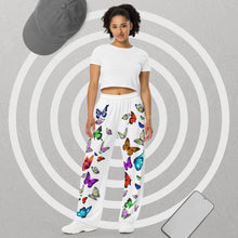 Load image into Gallery viewer, Butterflies - All-over print unisex wide-leg pants