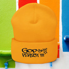 Load image into Gallery viewer, God Said It PERIDOT!!! Black LTrs - Cuffed Beanie