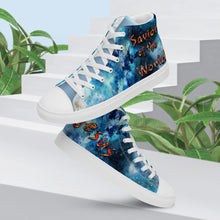 Load image into Gallery viewer, Jesus Savior of the World - Men’s high top canvas shoes