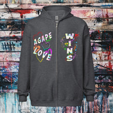 Load image into Gallery viewer, Agape Love Wins Father Son & Holy Spirit - Unisex heavy blend zip hoodie (GILDAN 18600)