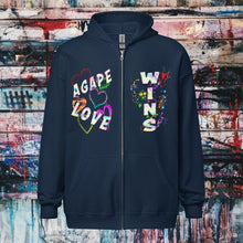 Load image into Gallery viewer, Agape Love Wins Father Son & Holy Spirit - Unisex heavy blend zip hoodie (GILDAN 18600)