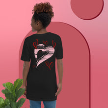 Load image into Gallery viewer, He Loves Me Heart & Cross - Unisex Short Sleeve V-Neck T-Shirt Bella 3005