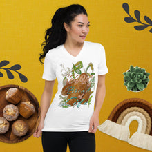 Load image into Gallery viewer, Jesus Bread of Life John 6:48 - Unisex Short Sleeve V-Neck T-Shirt