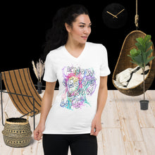 Load image into Gallery viewer, Know Jesus Know Life - No Jesus No Life - Unisex Short Sleeve V-Neck T-Shirt