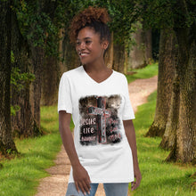 Load image into Gallery viewer, You're Forgiven By the Blood of Jesus - Unisex Short Sleeve V-Neck T-Shirt
