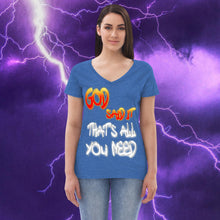 Load image into Gallery viewer, God Said It That's All You Need PERIODT! - Women’s recycled v-neck t-shirt Relaxed Bella Canvas 6405CVC