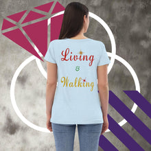 Load image into Gallery viewer, Living & Walking in the Fruit of the Spirit - Women’s recycled v-neck t-shirt