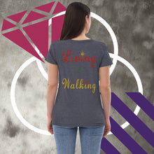 Load image into Gallery viewer, Living & Walking in the Fruit of the Spirit - Women’s recycled v-neck t-shirt