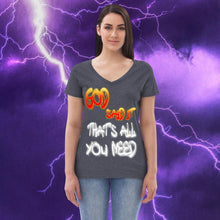 Load image into Gallery viewer, God Said It That's All You Need PERIODT! - Women’s recycled v-neck t-shirt Relaxed Bella Canvas 6405CVC