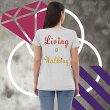 Load image into Gallery viewer, Living & Walking in the Fruit of the Spirit - Women’s recycled v-neck t-shirt
