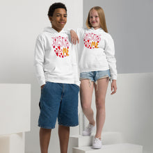 Load image into Gallery viewer, Jesus Loves Me w/Hearts - Youth heavy blend hoodie Gildan 18500B