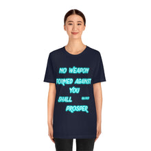 Load image into Gallery viewer, No Weapon ISA. 54:17 Blue Glowing Words (Unisex Jersey Short Sleeve Tee)