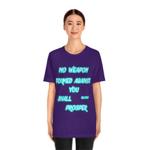 Load image into Gallery viewer, No Weapon ISA. 54:17 Blue Glowing Words (Unisex Jersey Short Sleeve Tee)