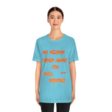 Load image into Gallery viewer, No Weapon ISA. 54:17 Blue Glowing Words (Unisex Jersey Short Sleeve Tee)