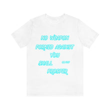 Load image into Gallery viewer, No Weapon ISA. 54:17 Blue Glowing Words (Unisex Jersey Short Sleeve Tee)
