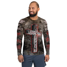 Load image into Gallery viewer, You're Forgiven By the Blood of JESUS AOP - (Men's Rash Guard Long Sleeve)