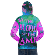 Load image into Gallery viewer, I AM REDEEMED BY THE BLOOD OF THE LAMB AOP - Unisex Hoodie (Sizes Run Small)