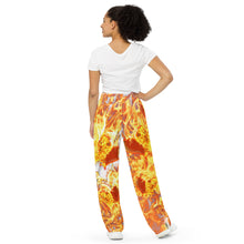 Load image into Gallery viewer, Fire w/Hearts - All-over print unisex wide-leg pants