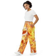 Load image into Gallery viewer, Fire w/Hearts - All-over print unisex wide-leg pants