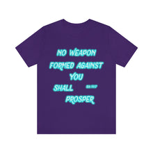 Load image into Gallery viewer, No Weapon ISA. 54:17 Blue Glowing Words (Unisex Jersey Short Sleeve Tee)
