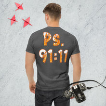 Load image into Gallery viewer, Ps. 91:11 Angle Fire Orange - Men's classic tee