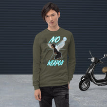 Load image into Gallery viewer, No Weapon Formed Isa 54:17 Fluorescent Blue - Men’s Long Sleeve Shirt | Bella + Canvas 3501