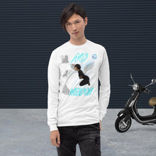 Load image into Gallery viewer, No Weapon Formed Isa 54:17 Fluorescent Blue - Men’s Long Sleeve Shirt | Bella + Canvas 3501