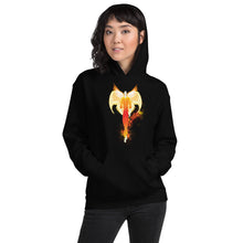 Load image into Gallery viewer, He Has Given His Angels Charge Ps. 91:11 Fiery Yellow & Orange - Unisex Hoodie (GILDAN 18500)