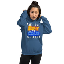 Load image into Gallery viewer, Are You Hot or Cold 4-JESUS Rev. 3:16 - Unisex Hoodie (GILDAN 18500