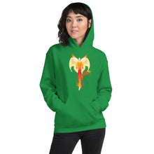 Load image into Gallery viewer, He Has Given His Angels Charge Ps. 91:11 Fiery Yellow & Orange - Unisex Hoodie (GILDAN 18500)