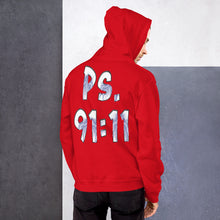 Load image into Gallery viewer, He Will Give Has Angles Charge Ps 91:11 Fiery Blue - Unisex Hoodie (GILDAN 18500)