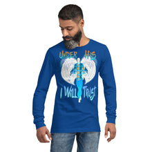 Load image into Gallery viewer, Under His Wings I Will Trust Ps 91:4 - Unisex Long Sleeve Tee | Bella + Canvas 3501 (Sizes Run Small)