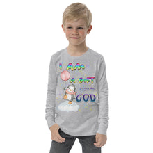 Load image into Gallery viewer, I Am A Gift of God Ps. 127:3 - Youth long sleeve tee BELLA + CANVAS 3501Y