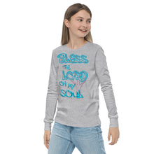 Load image into Gallery viewer, Bless theLord Oh My Soul Ps. 127:3 - Youth long sleeve tee BELLA + CANVAS 3501Y