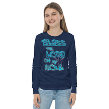 Load image into Gallery viewer, Bless theLord Oh My Soul Ps. 127:3 - Youth long sleeve tee BELLA + CANVAS 3501Y