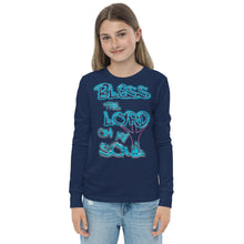 Load image into Gallery viewer, Bless theLord Oh My Soul Ps. 127:3 - Youth long sleeve tee BELLA + CANVAS 3501Y