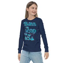 Load image into Gallery viewer, Bless theLord Oh My Soul Ps. 127:3 - Youth long sleeve tee BELLA + CANVAS 3501Y