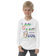 Load image into Gallery viewer, I Am A Gift of God Ps. 127:3 - Youth long sleeve tee BELLA + CANVAS 3501Y