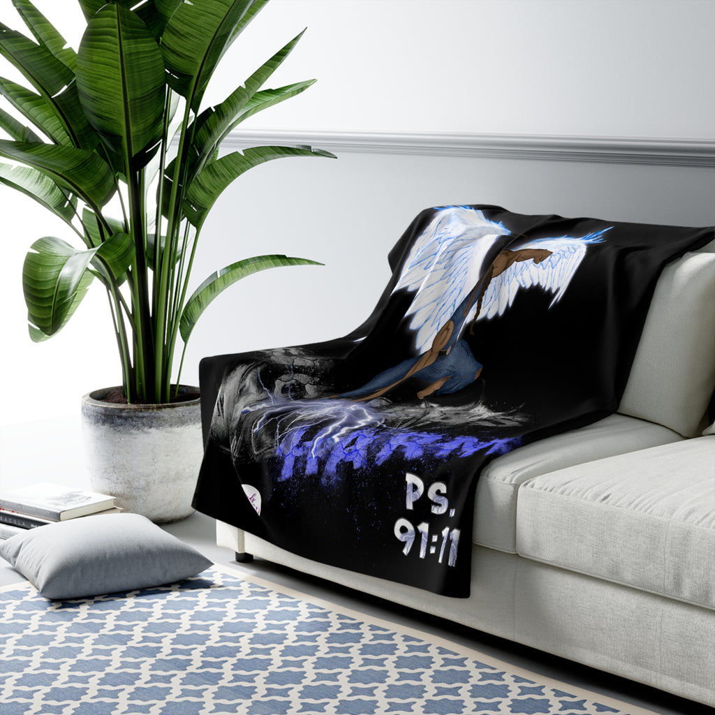 Light vs Darkness Lightning Blue Jean Angel (Sherpa Fleece Blanket)