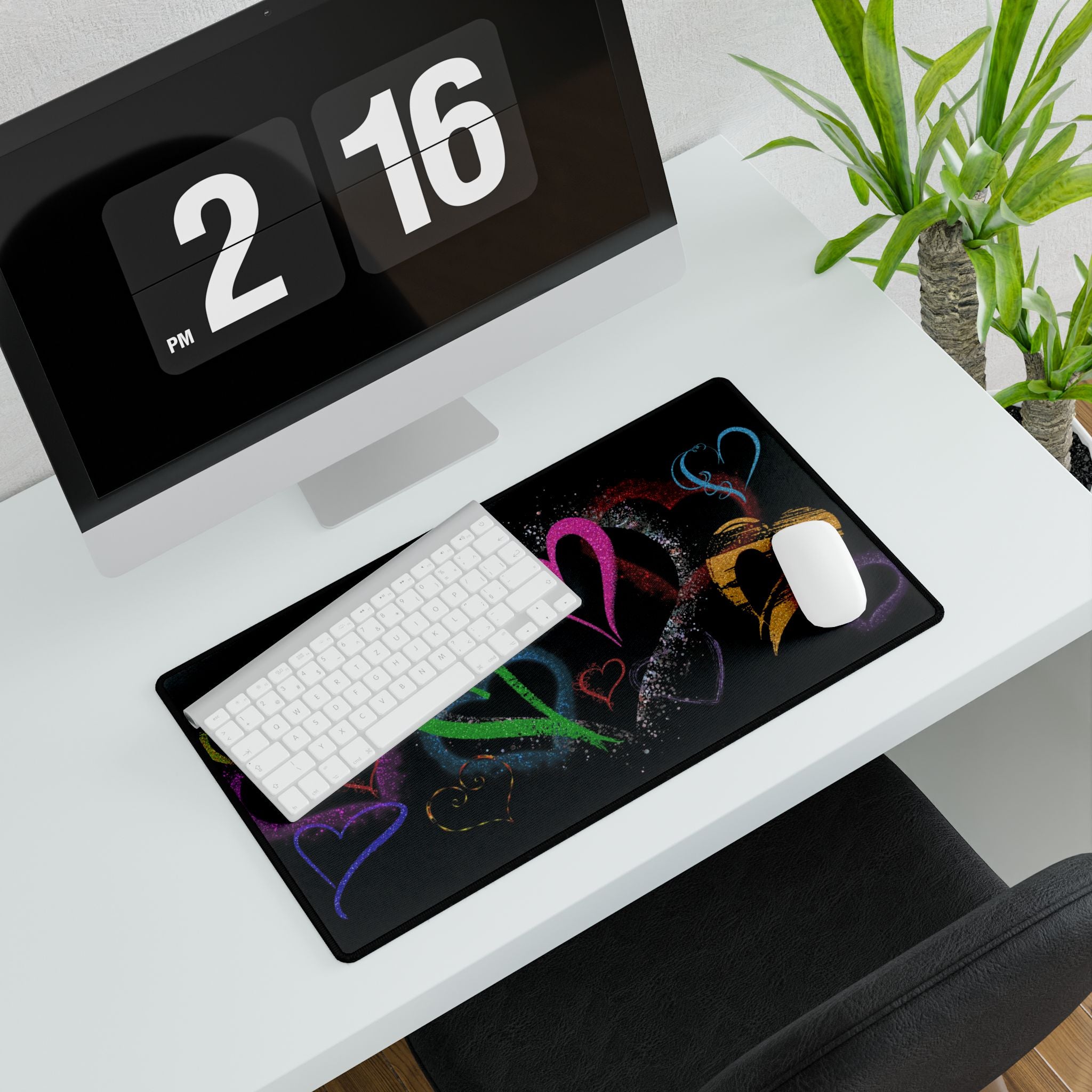 Colorful Love Heart Desk Mat - Ideal for Home Office & Gift Giving