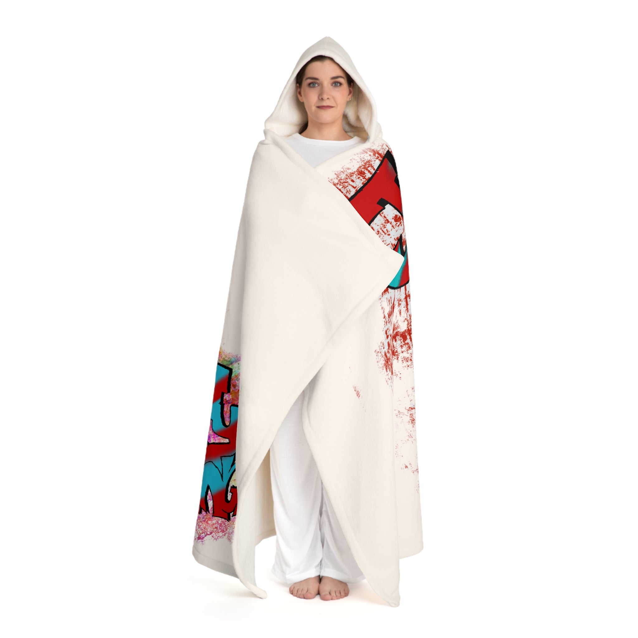 Jesus My King Graffiti (Hooded Sherpa Fleece Blanket)