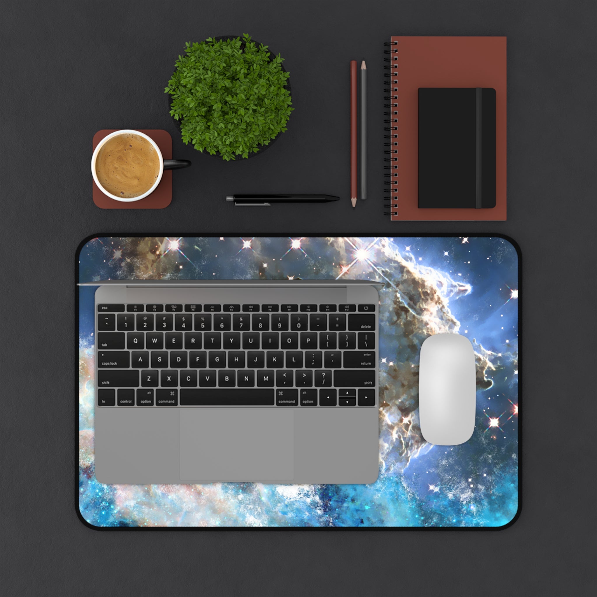 Galaxy-Themed Desk Mat - Cosmic Space Design for Home & Office
