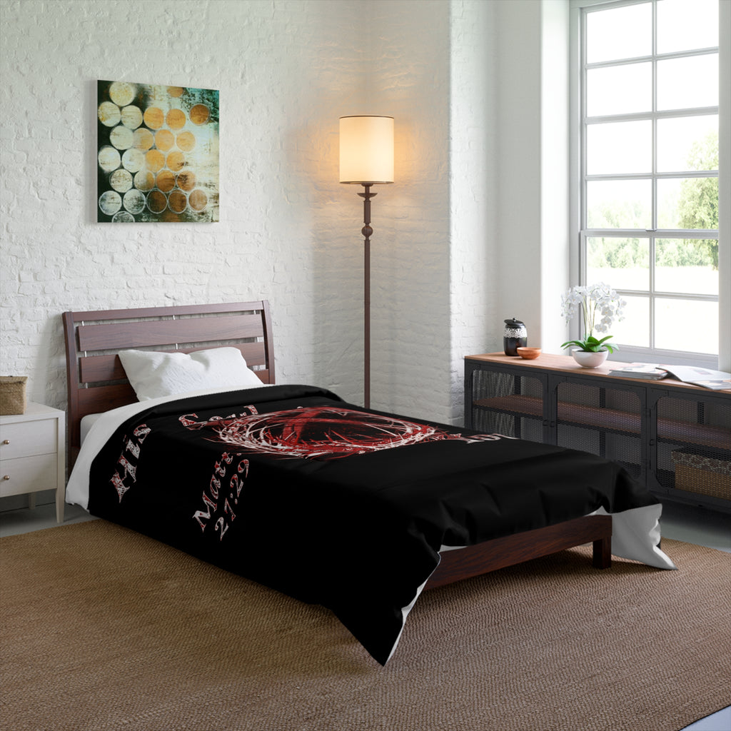His Soul for Yours Matt. 27:29 - Color Black Comforter